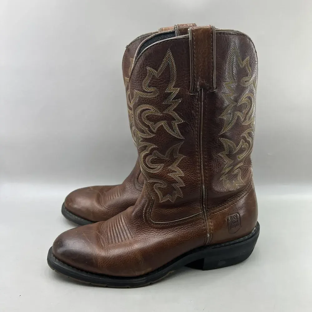 Dan Post Work Welt Western Boots Men Size 9 EW Brown Leather Cowboy Pull On Shoe